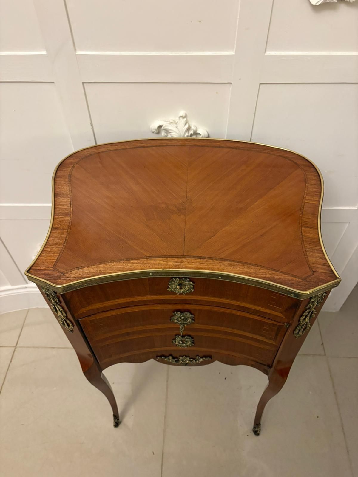 Antique Quality French Louis XV Style Marquetry Side Cabinet photo for sale