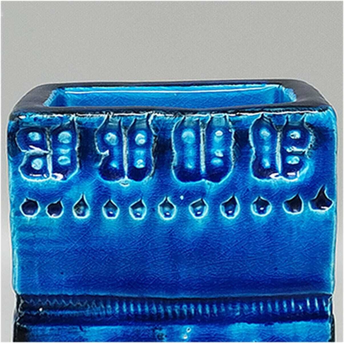1960s Stunning Vase By Aldo Londi For Bitossi "Blue Rimini Collection" photo vinterior