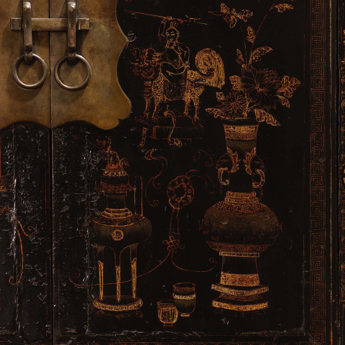 Black Lacquer Gold Painted Shanxi Cabinet photo vinterior