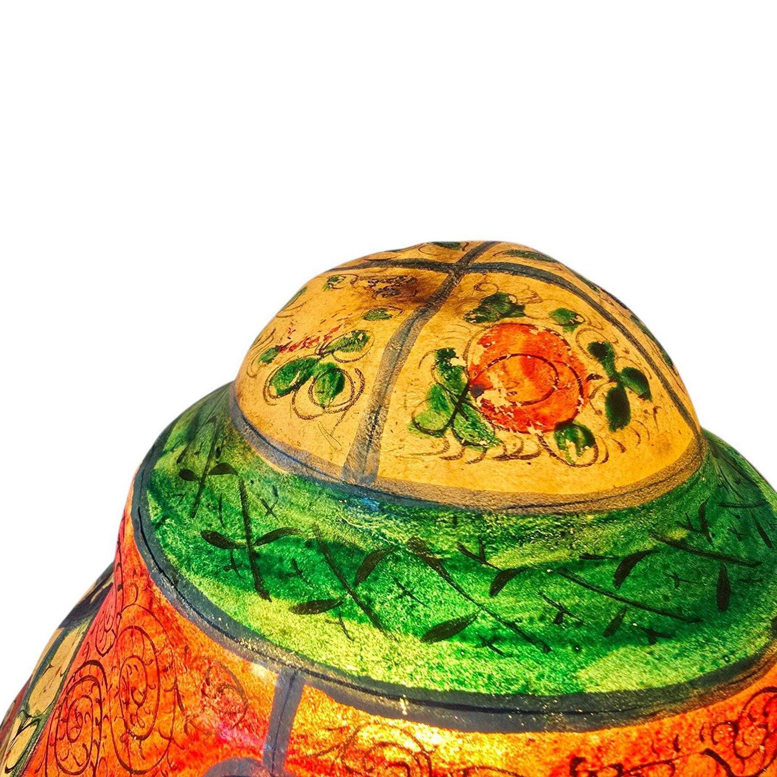 359.0 Delightful Vintage Retro Camel Skin Hand Painted Lamp photo