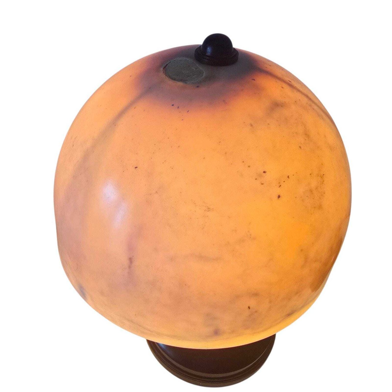Verlichting Vintage Zeldzame Bakelieten Paddenstoellamp, Art Deco Stijl, Bruine Voet Met Gemarmerde Bakelieten Kap – Prijs Is Per Lamp photo