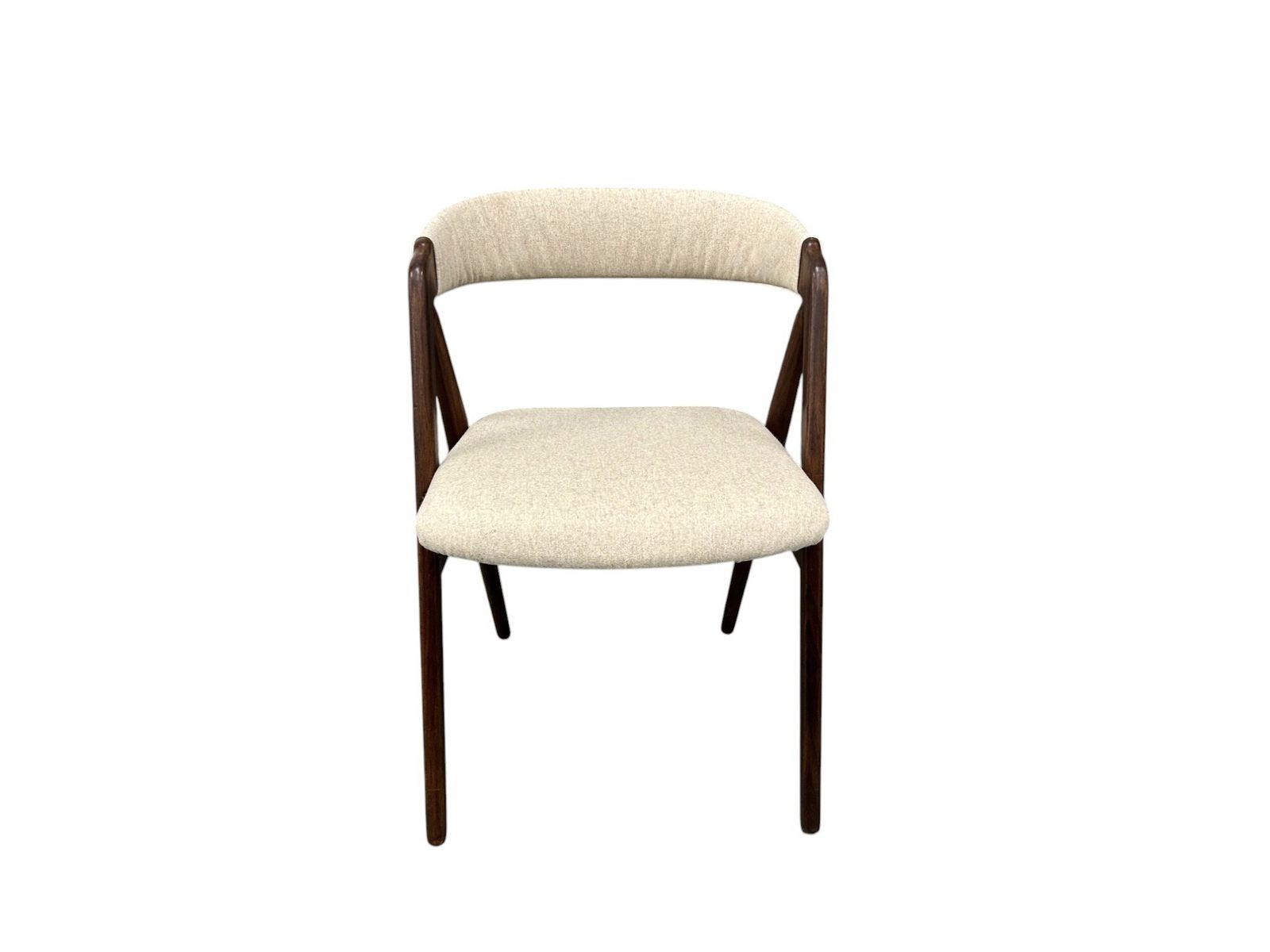 Danish Thomas Harlev For Farstrup Model 205 Teak & Cream Wool Dining Desk Chair Mid Century 1950s photo furniture