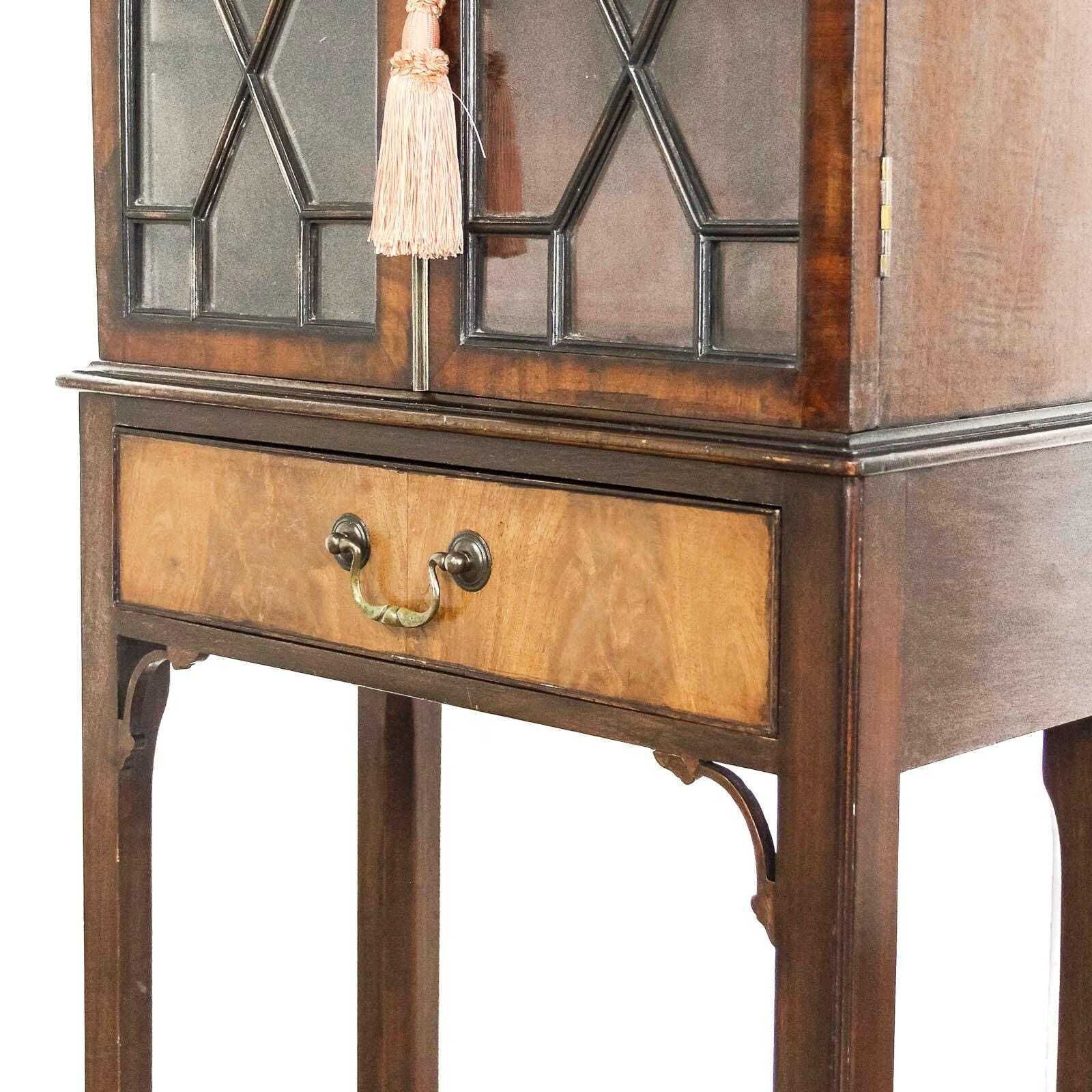 730.0 Small Antique Glazed Display Cabinet | Antiques | Antique Cabinet | Antique Storage | Display Cabinet (M 6472) photo
