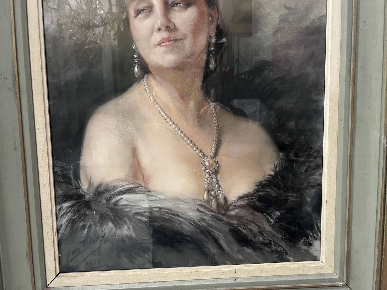 "Woman With Bare Shoulders By Yves Diey" Bust Portrait photo furniture