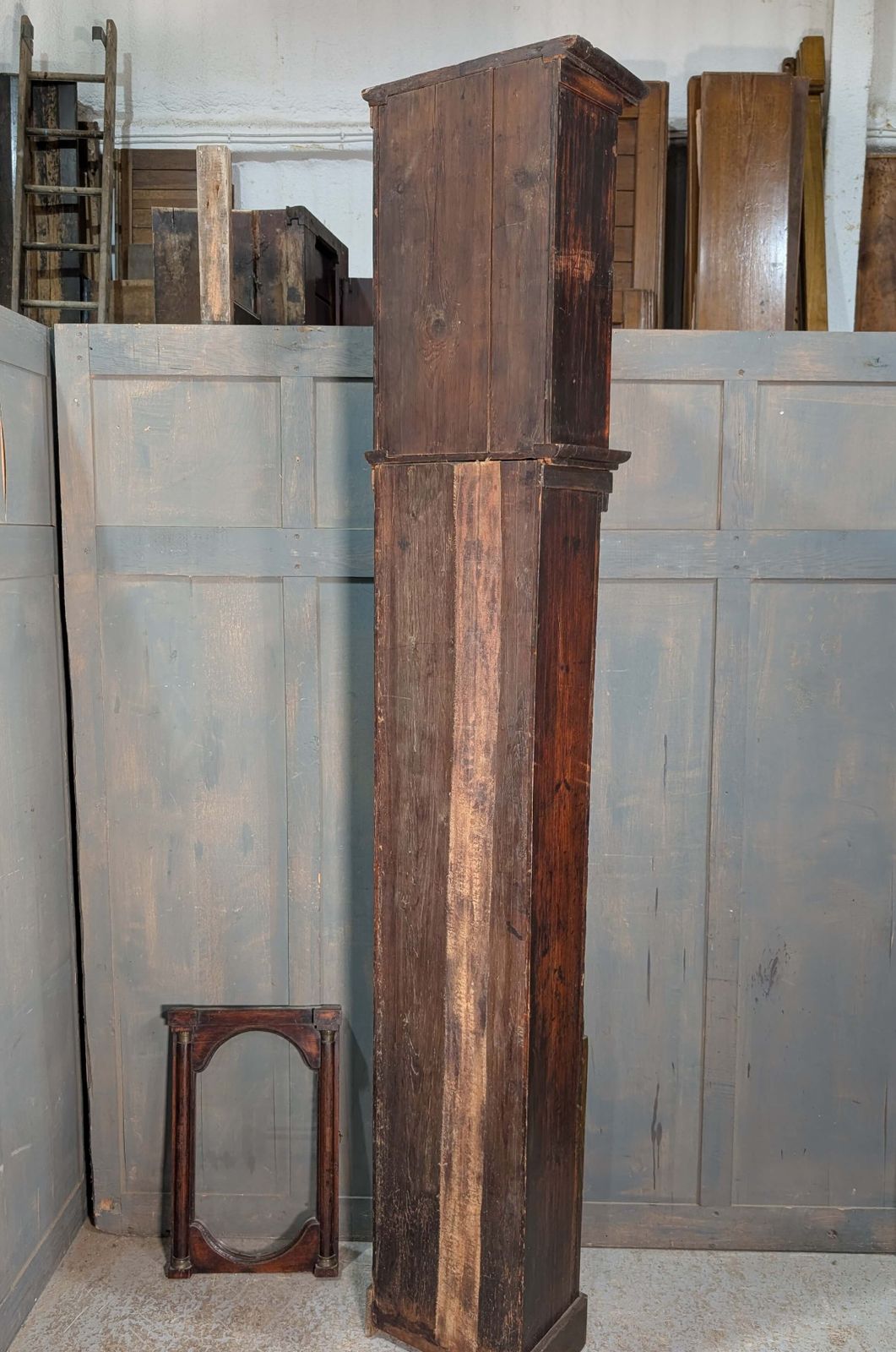 Early 19th Century French Antique Pine Grandfather Clock photo for sale