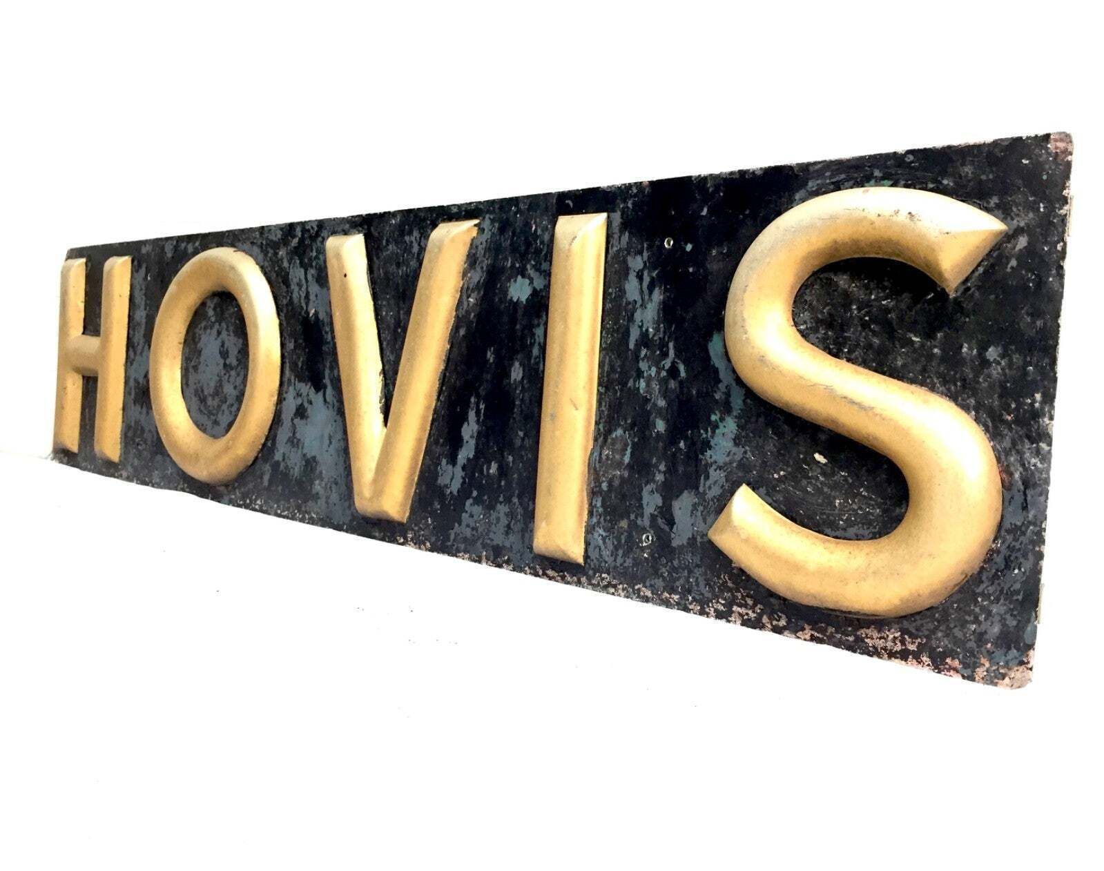 Home Decor Antique Advertising Original Large Metal Hovis Bakery Shop Display Sign C.1940 photo
