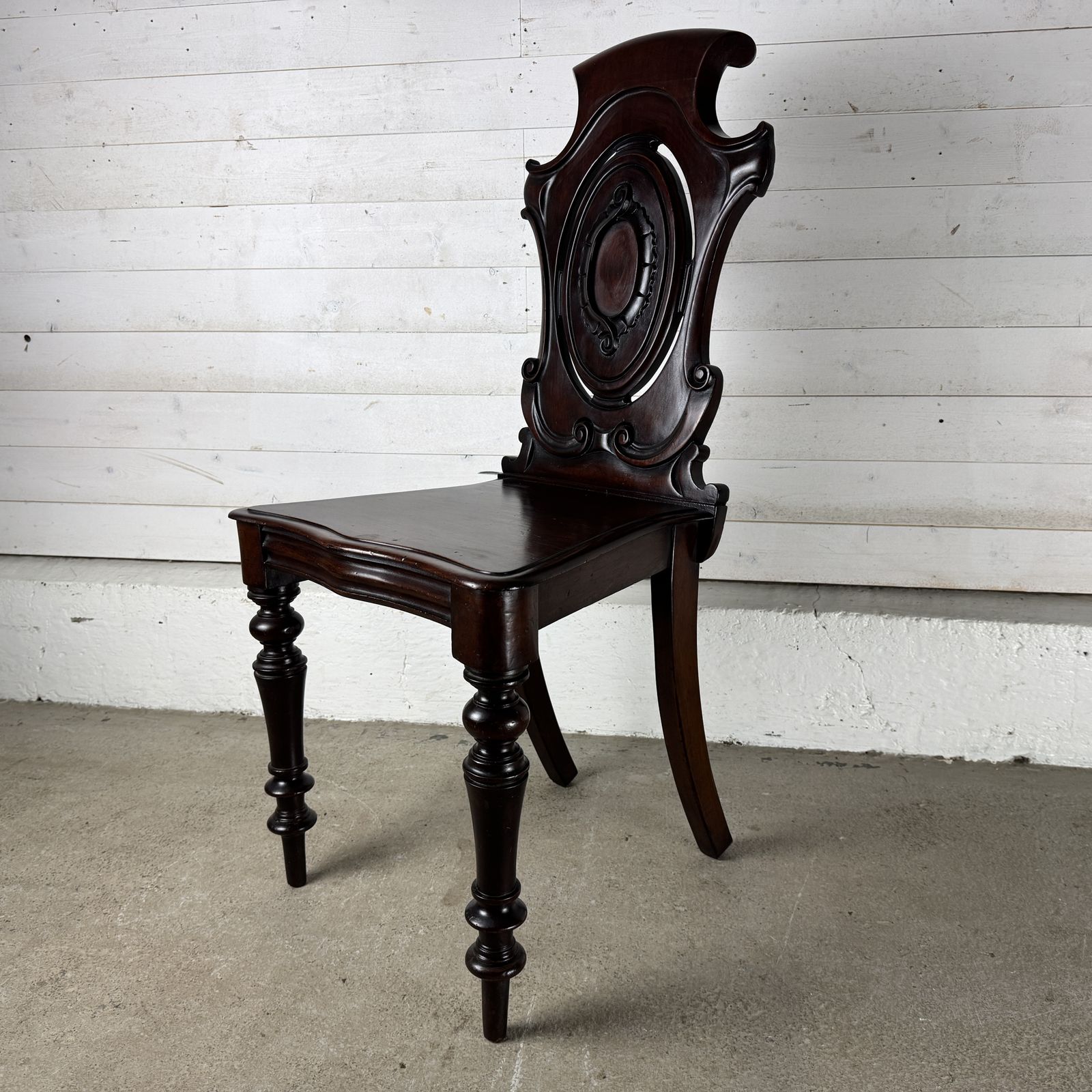 Antique Victorian Mahogany Hall Chair