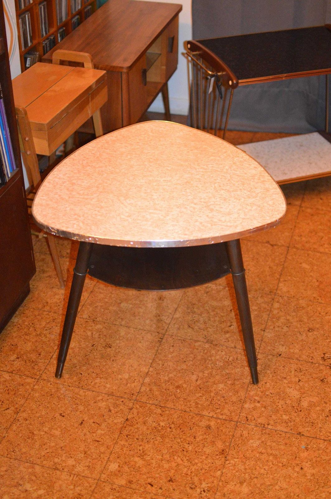 Vintage 50s Mid Century Nordic Modernist Rockabilly Desk Tripod Desk photo buy