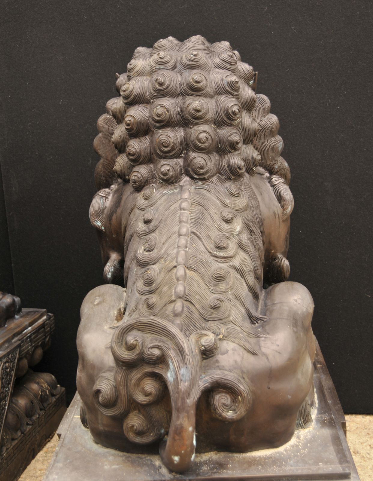Pair Xl Bronze Chinese Dogs   Foo Keiloon Fu Temple Statue China photo furniture