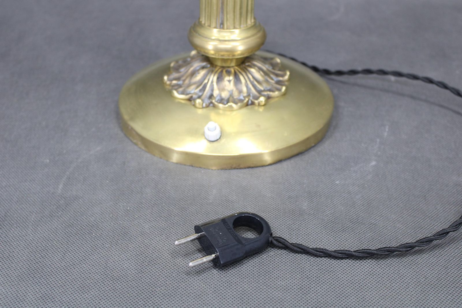 Lighting 1930s Secession Brass And Glass Dual Desk Lamp, Czechoslovakia photo