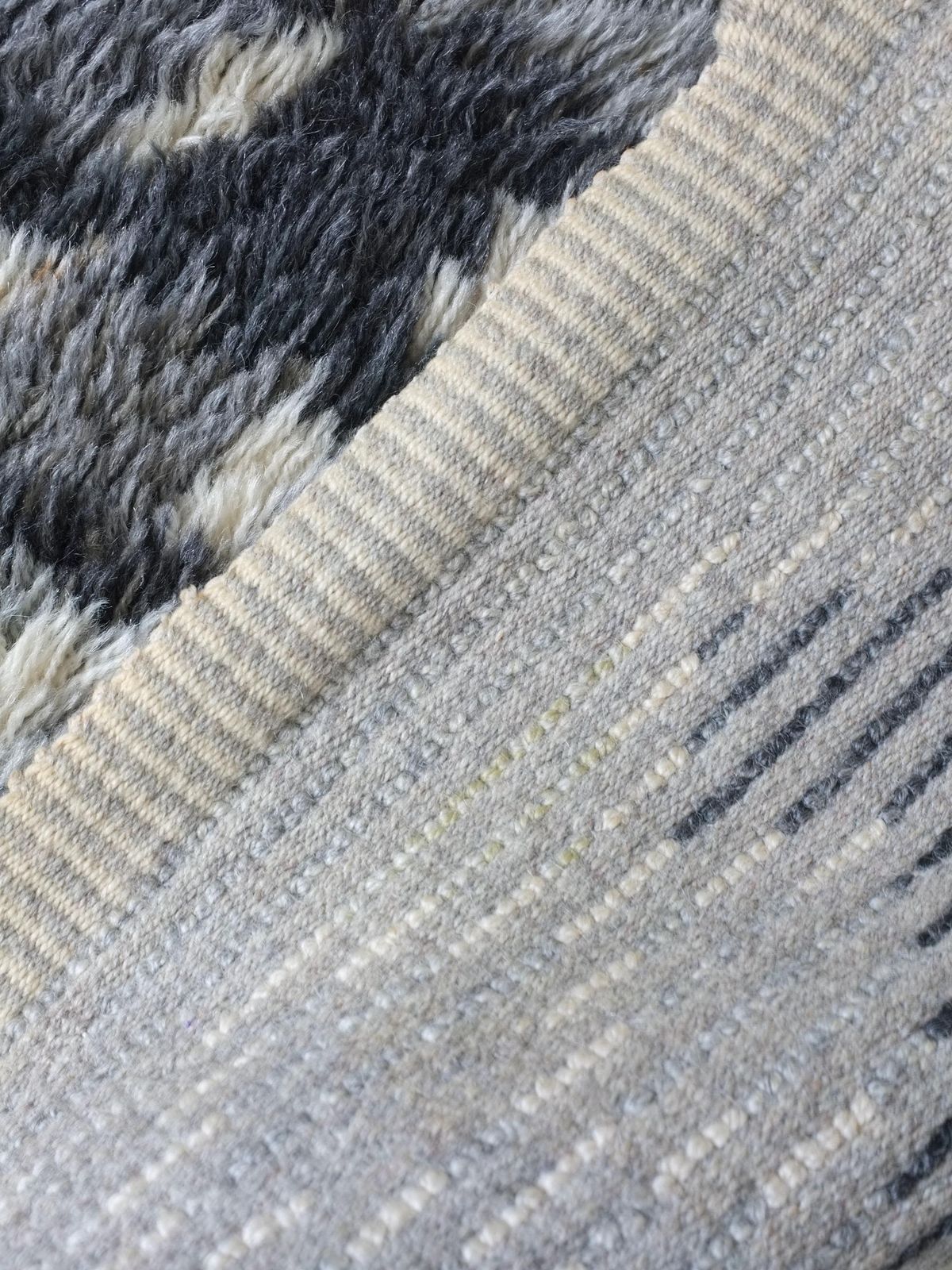 Mid Century Gray Wool Rya Rug | Sweden | 1960s photo 691.0