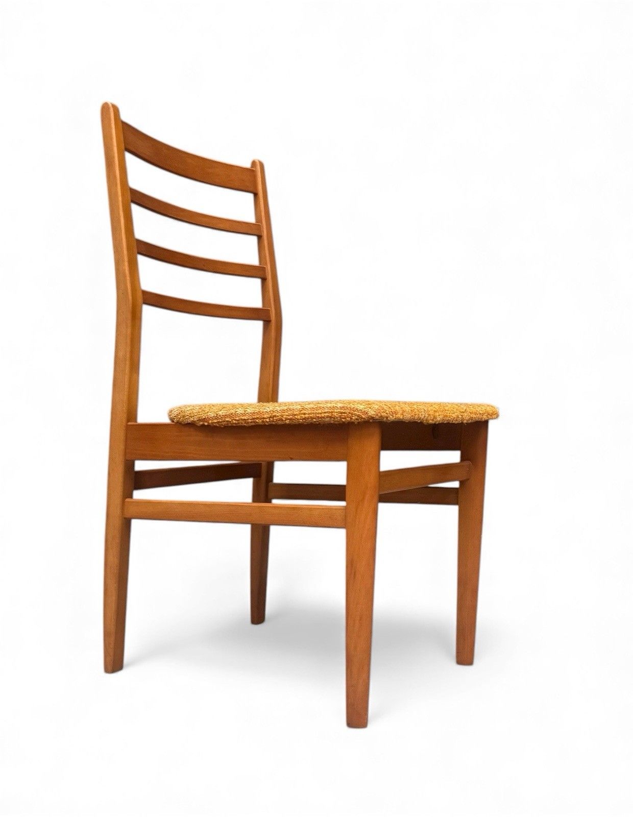 Set Of Four Beech Dining Chairs Mid Century Retro C1970s Ladder Backs photo for sale