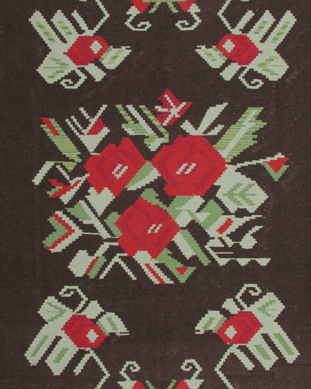 Moldovan Kilim Wool Rug, Large Flat Woven Floral Pattern, Folk Art, 306 X 242 Cm photo vintage