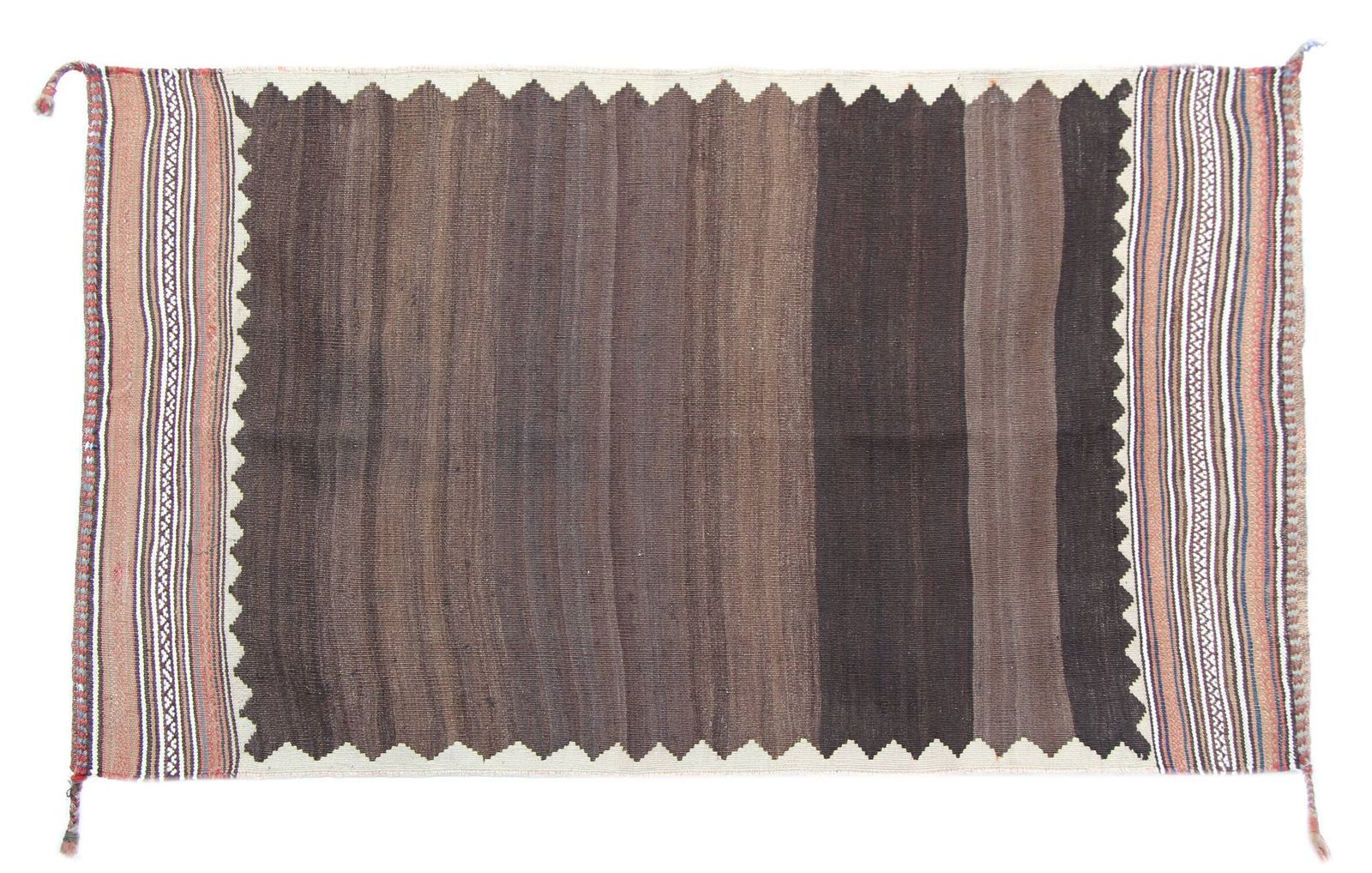 Tribal Kilim Rug, Earthy Brown Tones, Flat Woven Wool, 157 X 89 Cm photo for sale