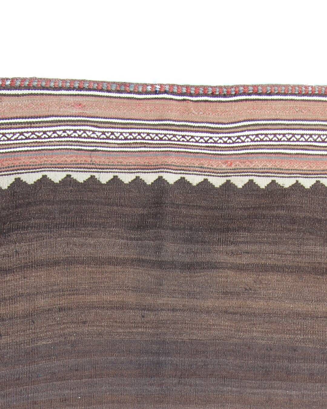 Tribal Kilim Rug, Earthy Brown Tones, Flat Woven Wool, 157 X 89 Cm photo vintage