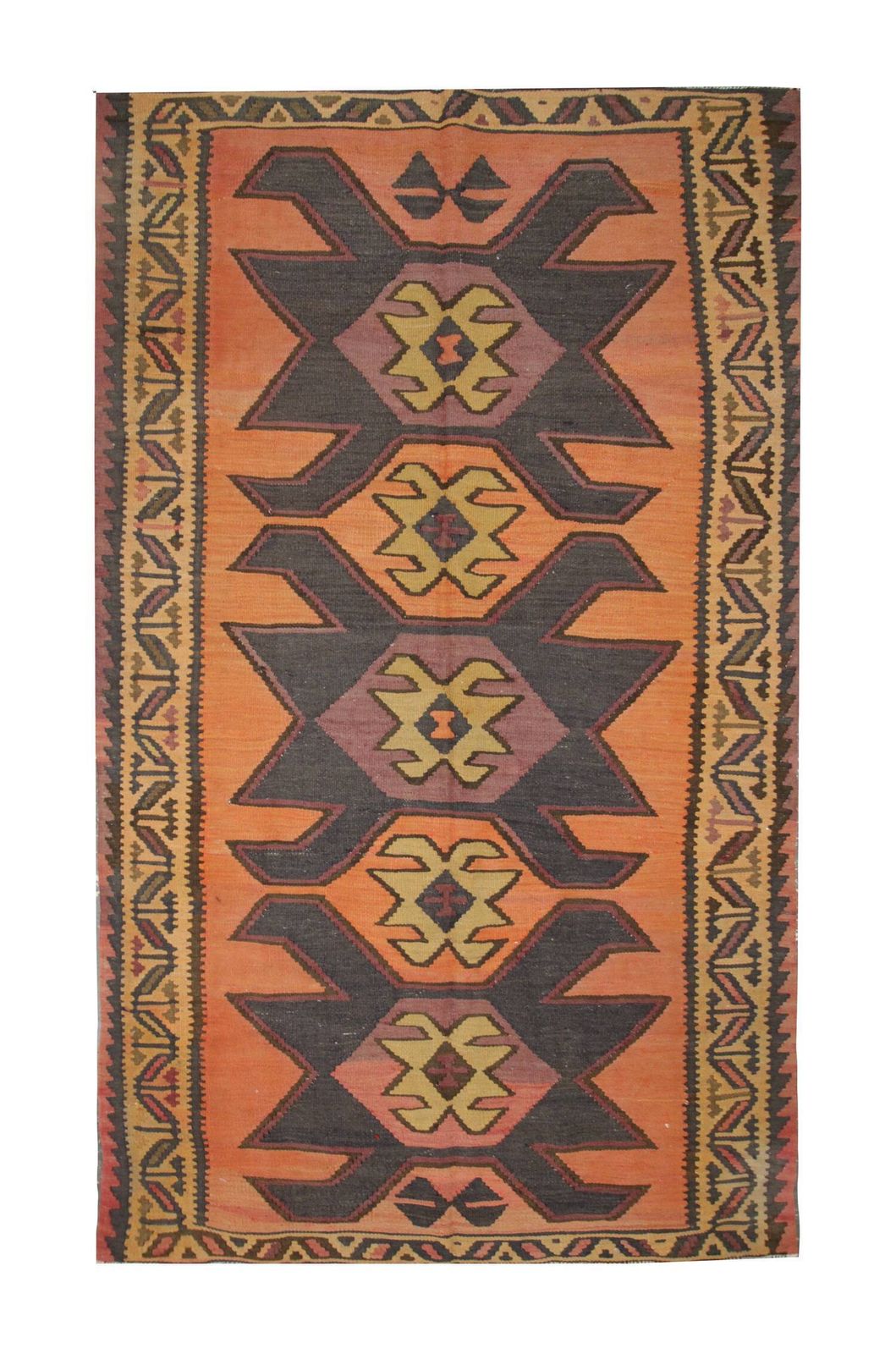 Vintage Kilim Rug With Tribal Geometric Patterns photo furniture