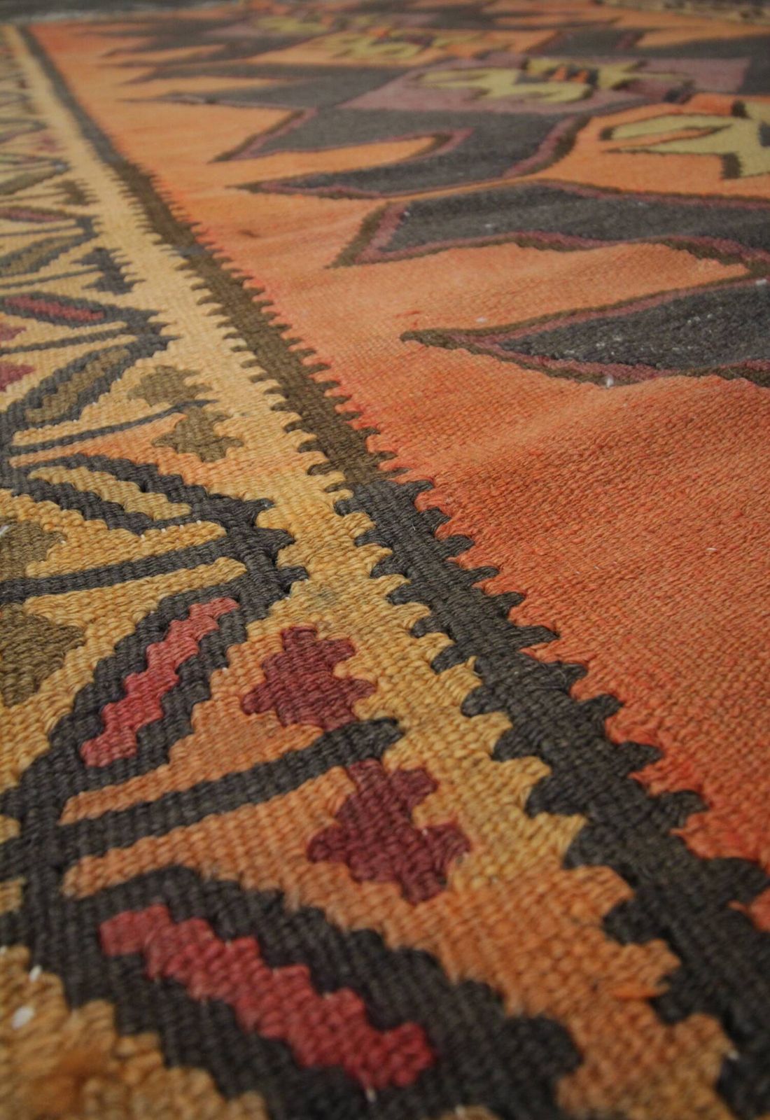Vintage Kilim Rug With Tribal Geometric Patterns photo vintage