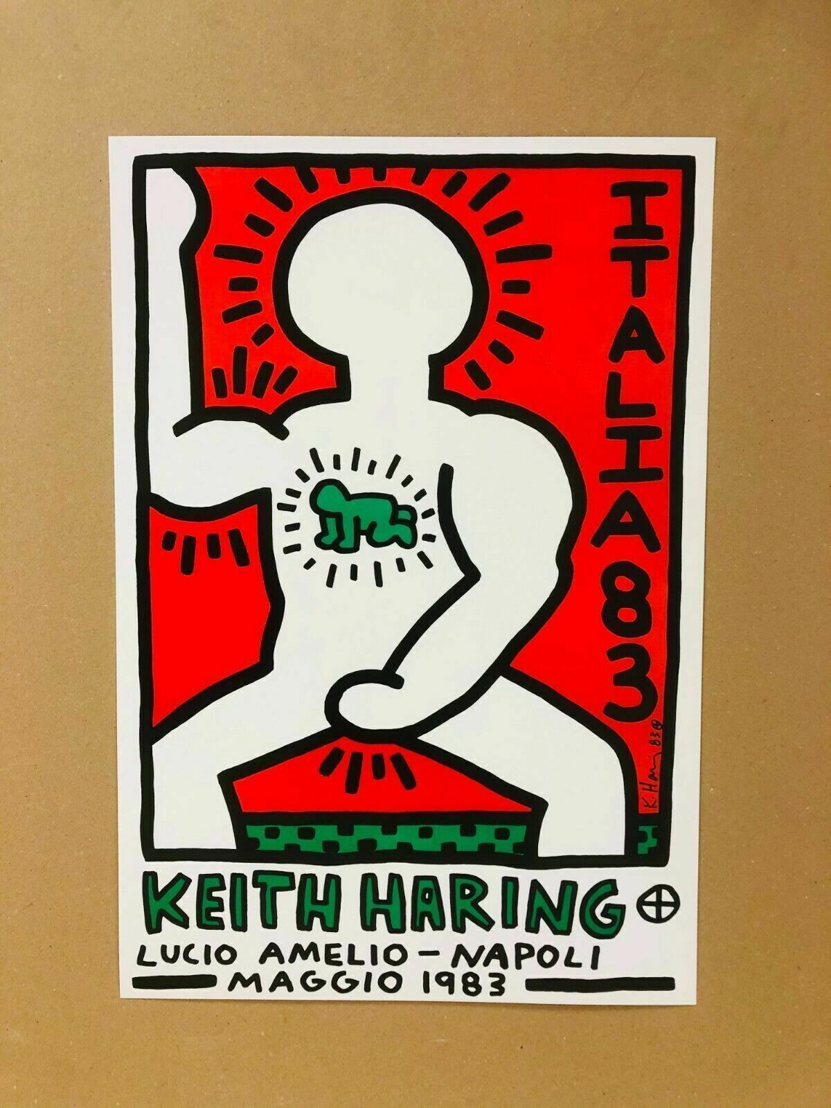 Keith Haring (After)   Lucio Amelio Napoli     Exhibition Poster Printed In Offset Lithography photo furniture