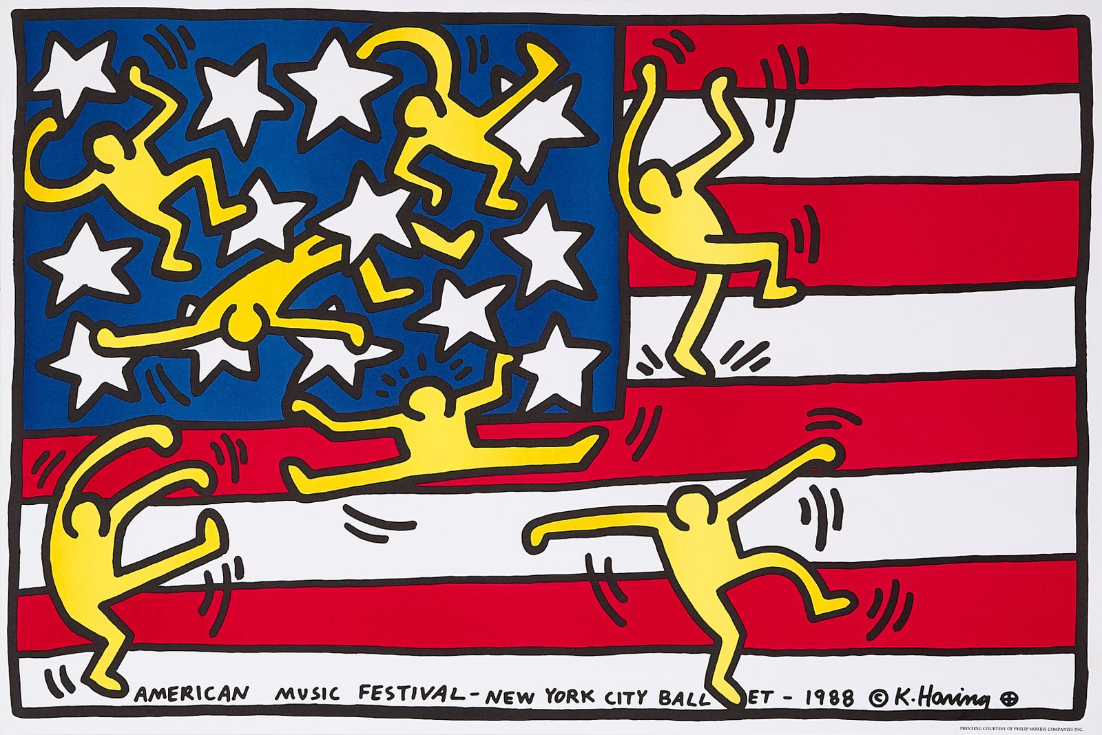 Keith Haring, 1990s   American Festival   Exhibition Poster Printed In Offset