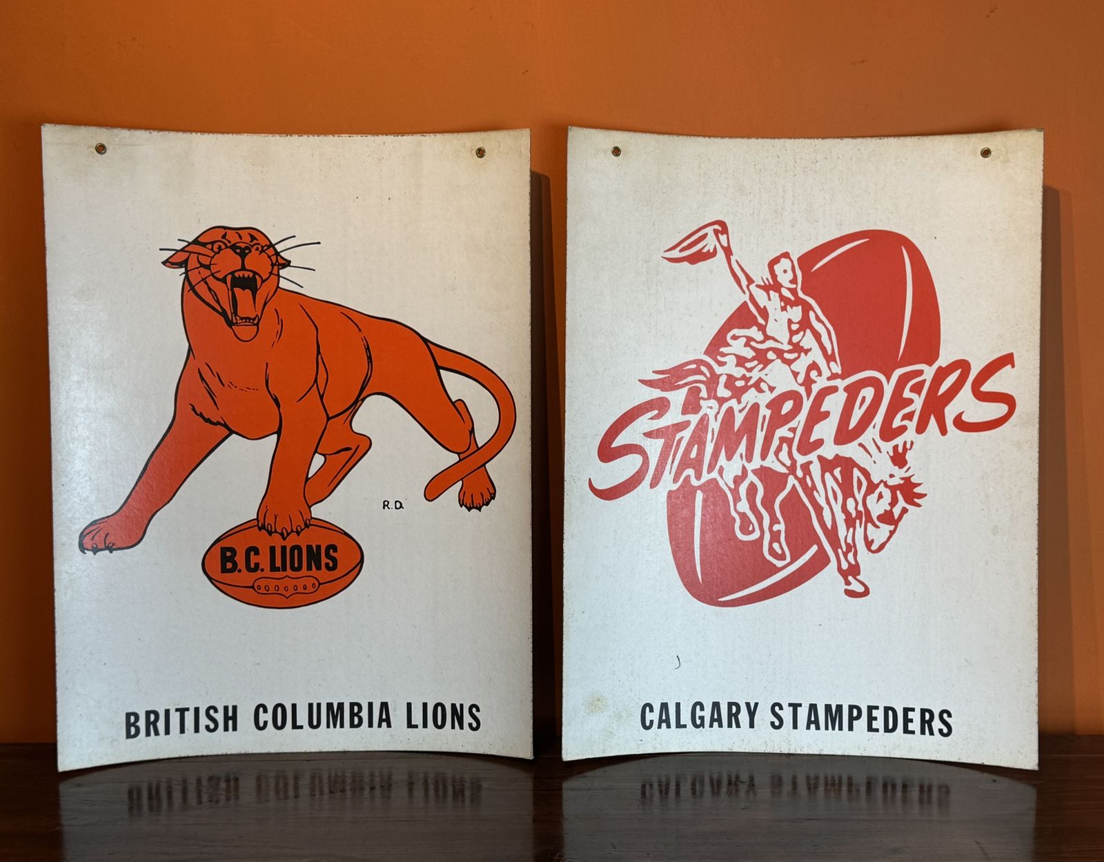 Ten Vintage 1960's Canadian Football League Team Posters photo for sale