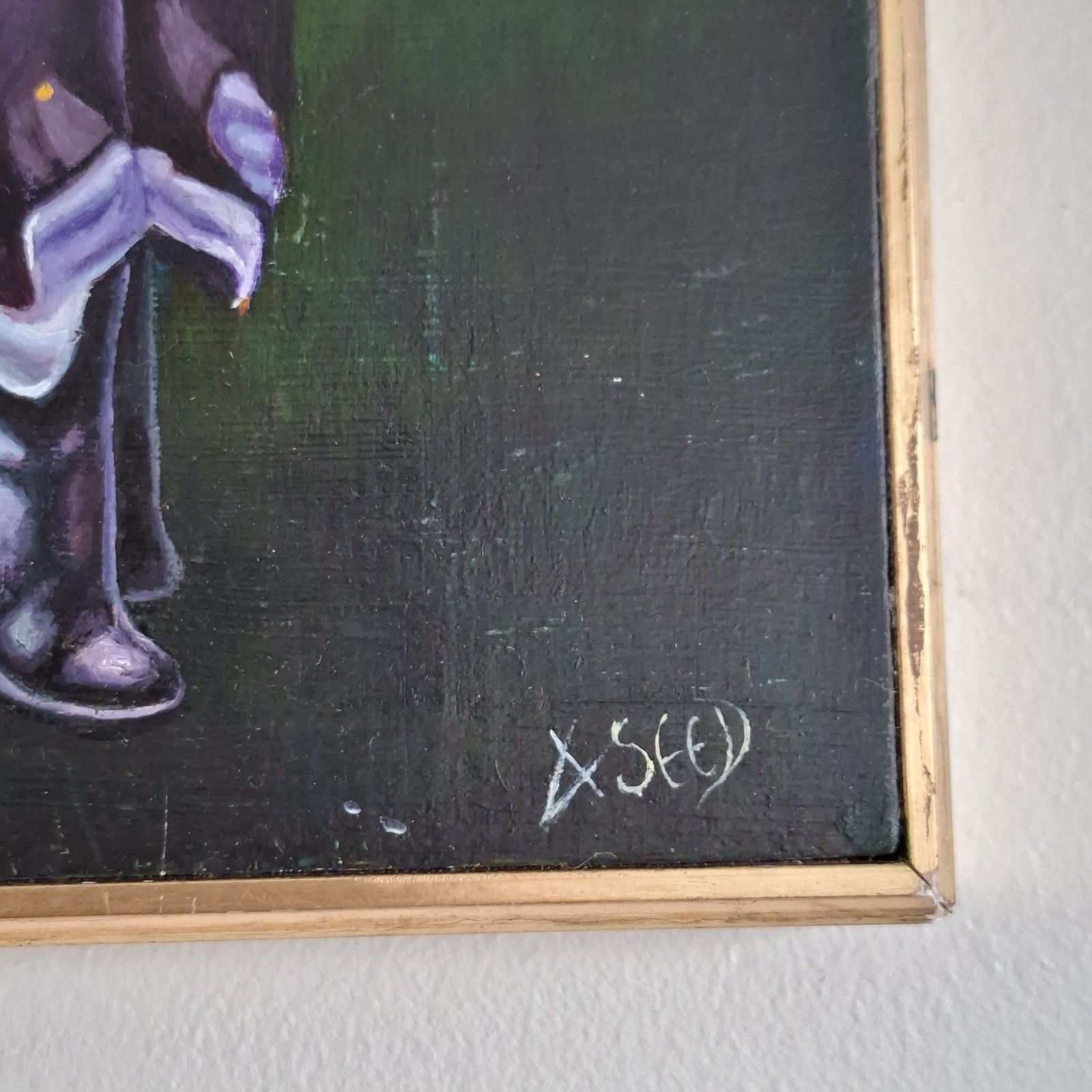 Original Oil On Board Painting Adrienne Seed The Piper Calls The Tune Surrealist photo vinterior