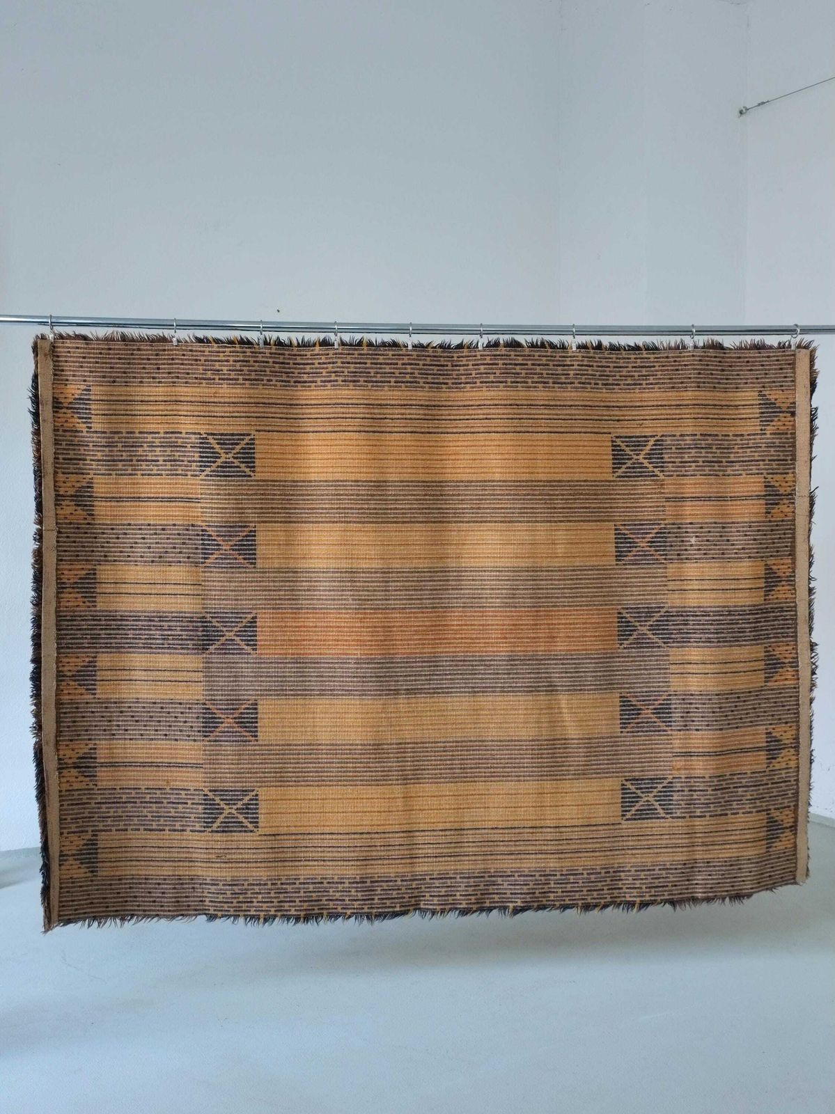 Large Scandinavian Brown Wool Rya Rug | Sweden | 1960s photo Textiles