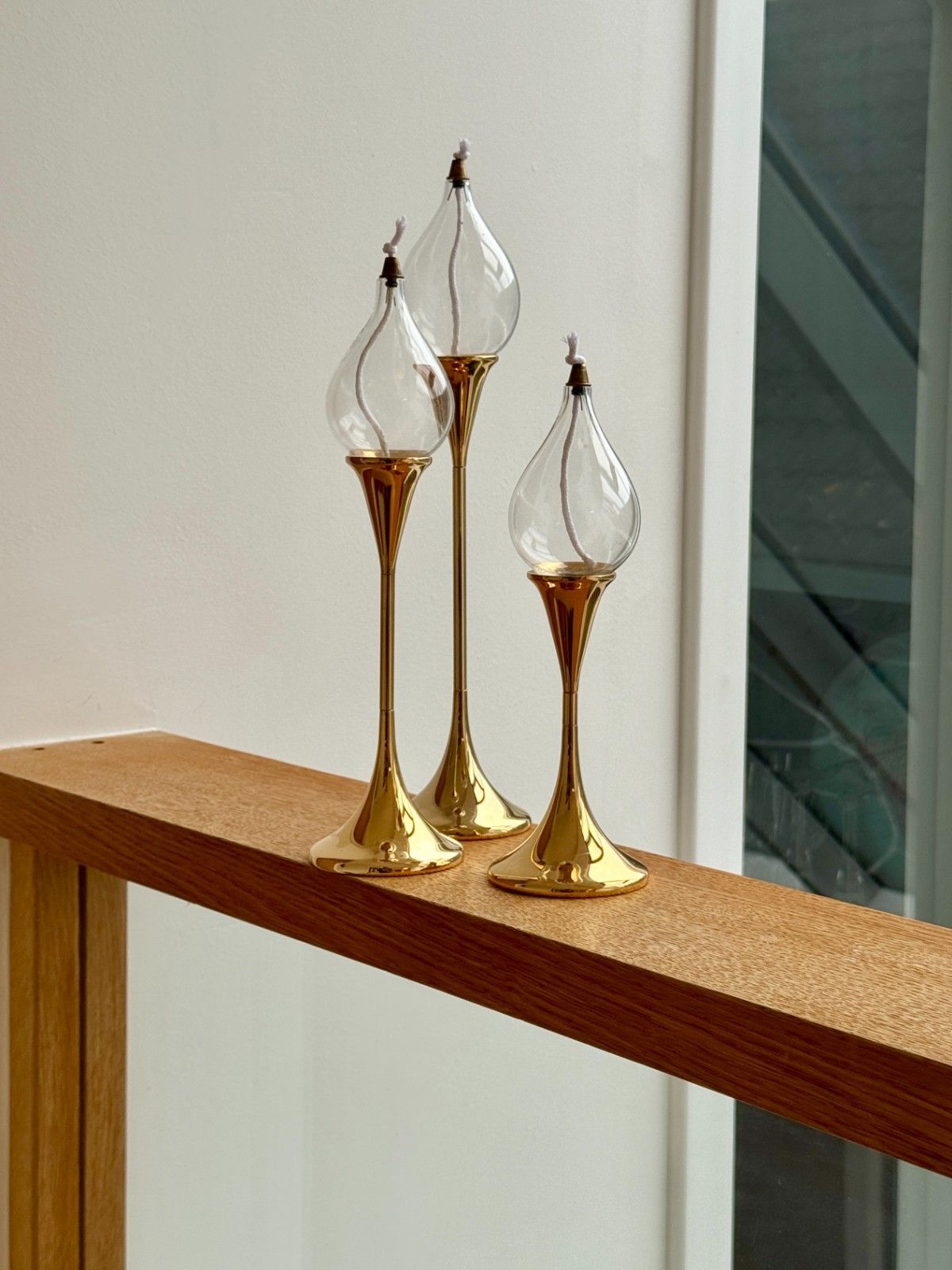 photo buy Rare 1970s Space Age Clear Drops Trio By Freddie Andersen In Gold, Boxed