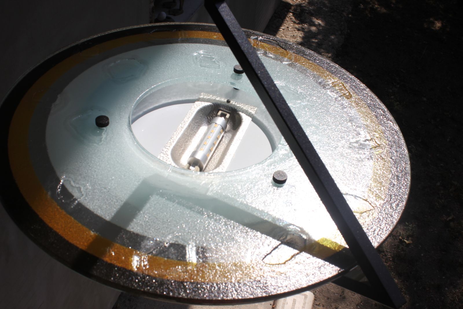 Modernist Pendant Light Metal Glass Shade 1980s Italian Ceiling Lamp Artistic Lighting photo buy