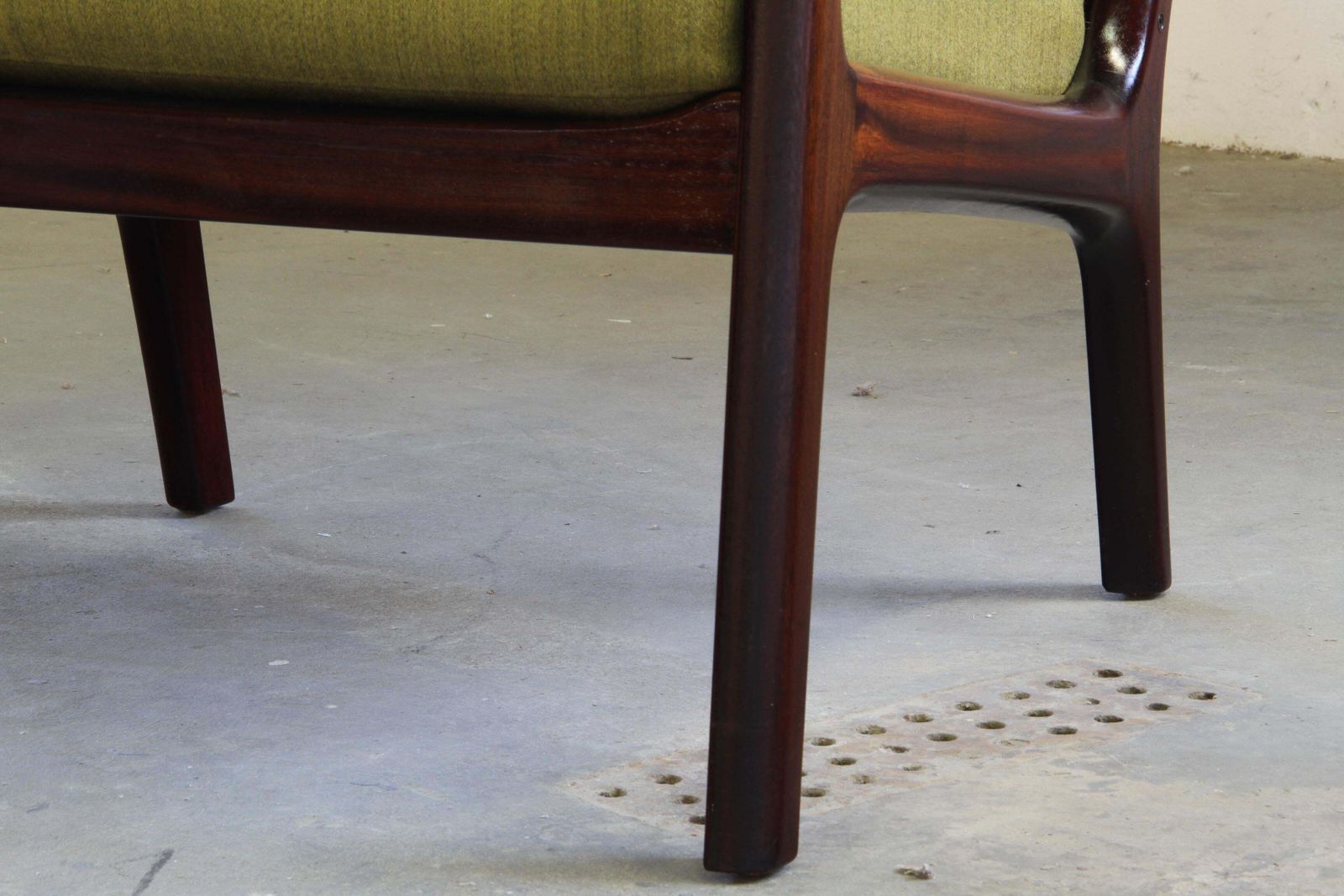 photo for sale Vintage Mahogany Senator High Back Lounge Chair By Ole Wanscher For Cado, 1960s