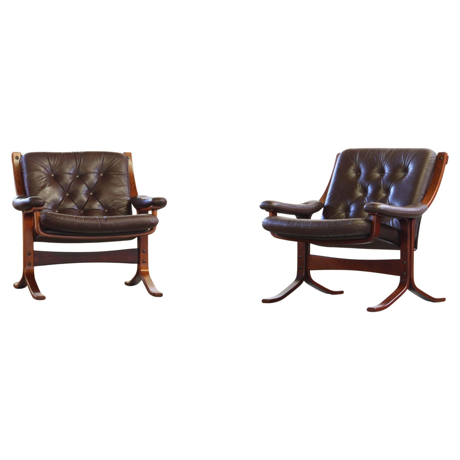 Pair Of Vintage 1970s Norwegian Modernist Lounge Chairs, Attr. Jon Hjortdal