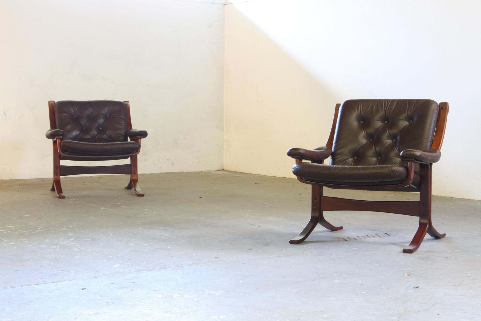 1374.0 Pair Of Vintage 1970s Norwegian Modernist Lounge Chairs, Attr. Jon Hjortdal photo