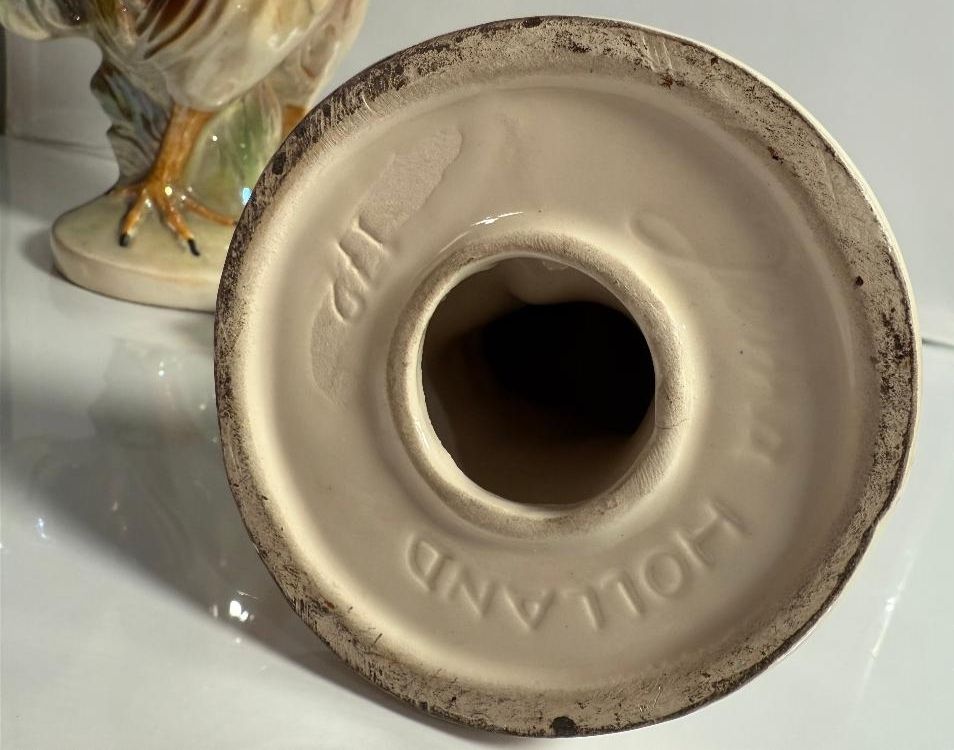 Pair Of Lustreware Cockerels By Jema Holland photo vinterior