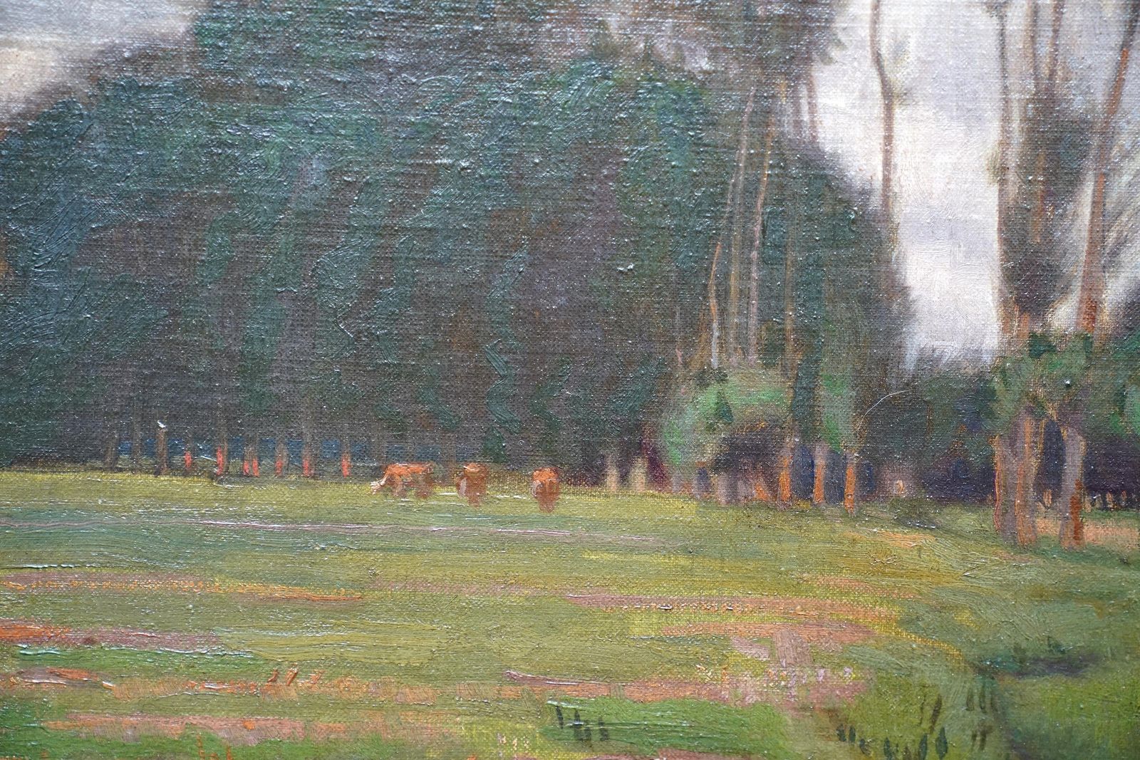Charles Burleighedwardian Riverbank Landscape   British Impressionist Art Oil Painting Sussexcirca 1910 photo Art