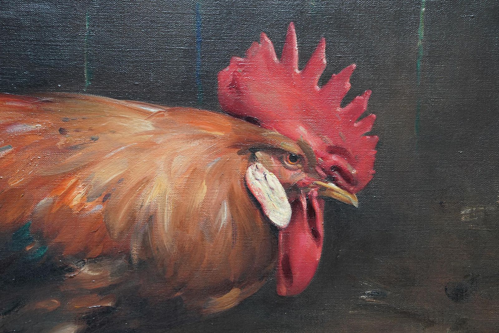 Andrew Lawportrait Of A Cockerel In A Barn   Scottish Twenties Animal Art Oil Paintingcirca 1920 photo Art