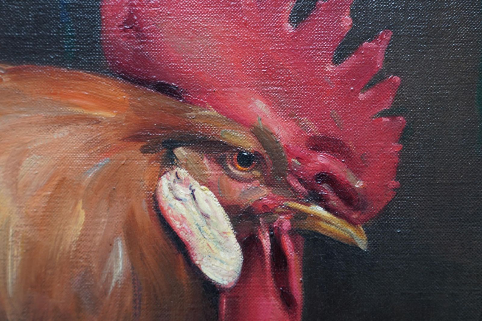 Andrew Lawportrait Of A Cockerel In A Barn   Scottish Twenties Animal Art Oil Paintingcirca 1920 photo 6118.0