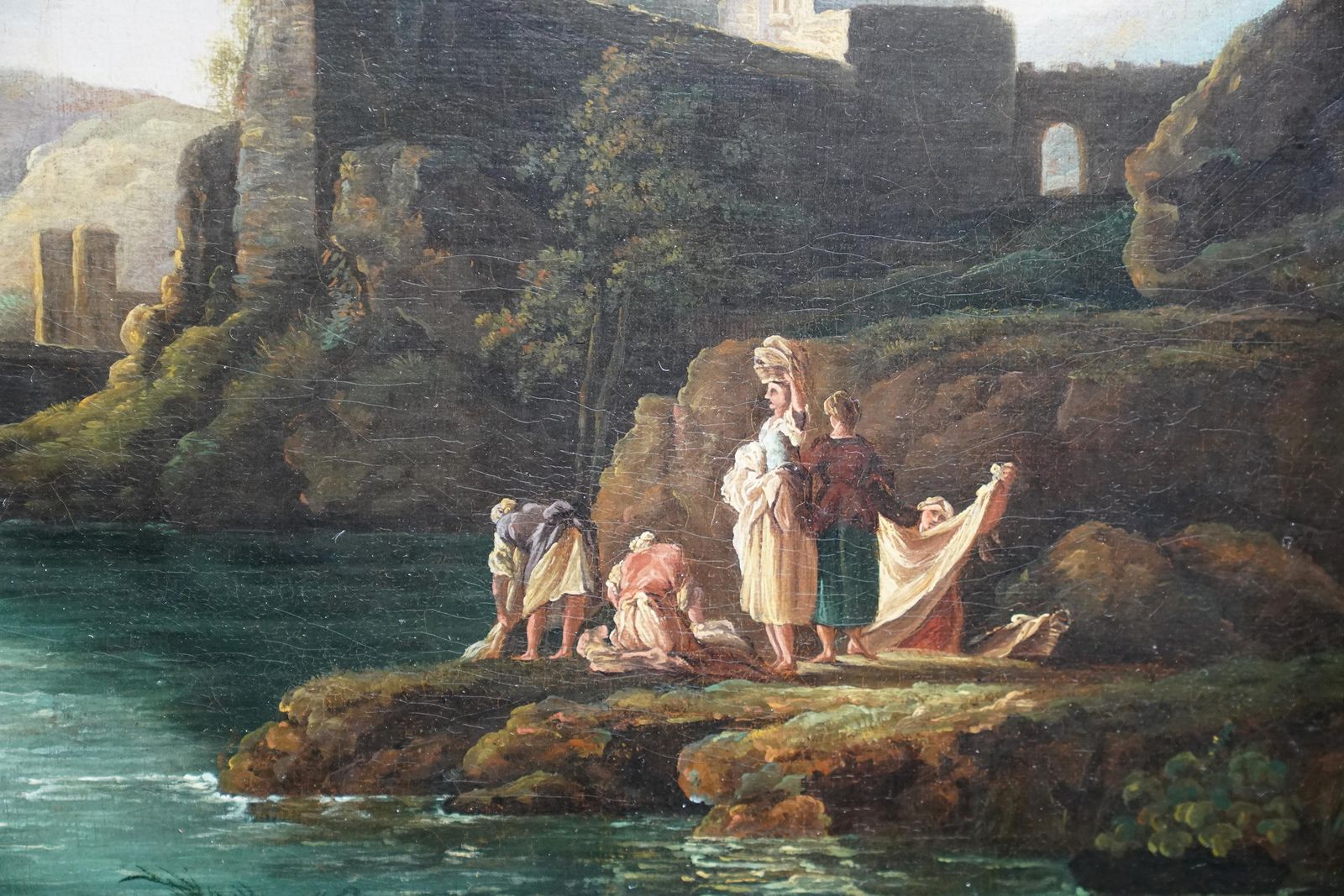 Figures In A River Landscape   British Old Master Figurative Art Oil Paintingcirca 1750 photo Art