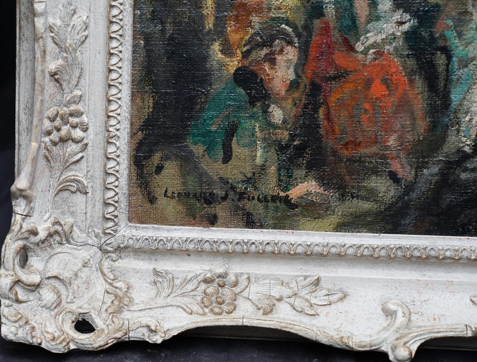 7000.0 Leonard Fullerharrod's Dress Department Interior   British Impressionist Art Oil Paintingcirca 1940 photo