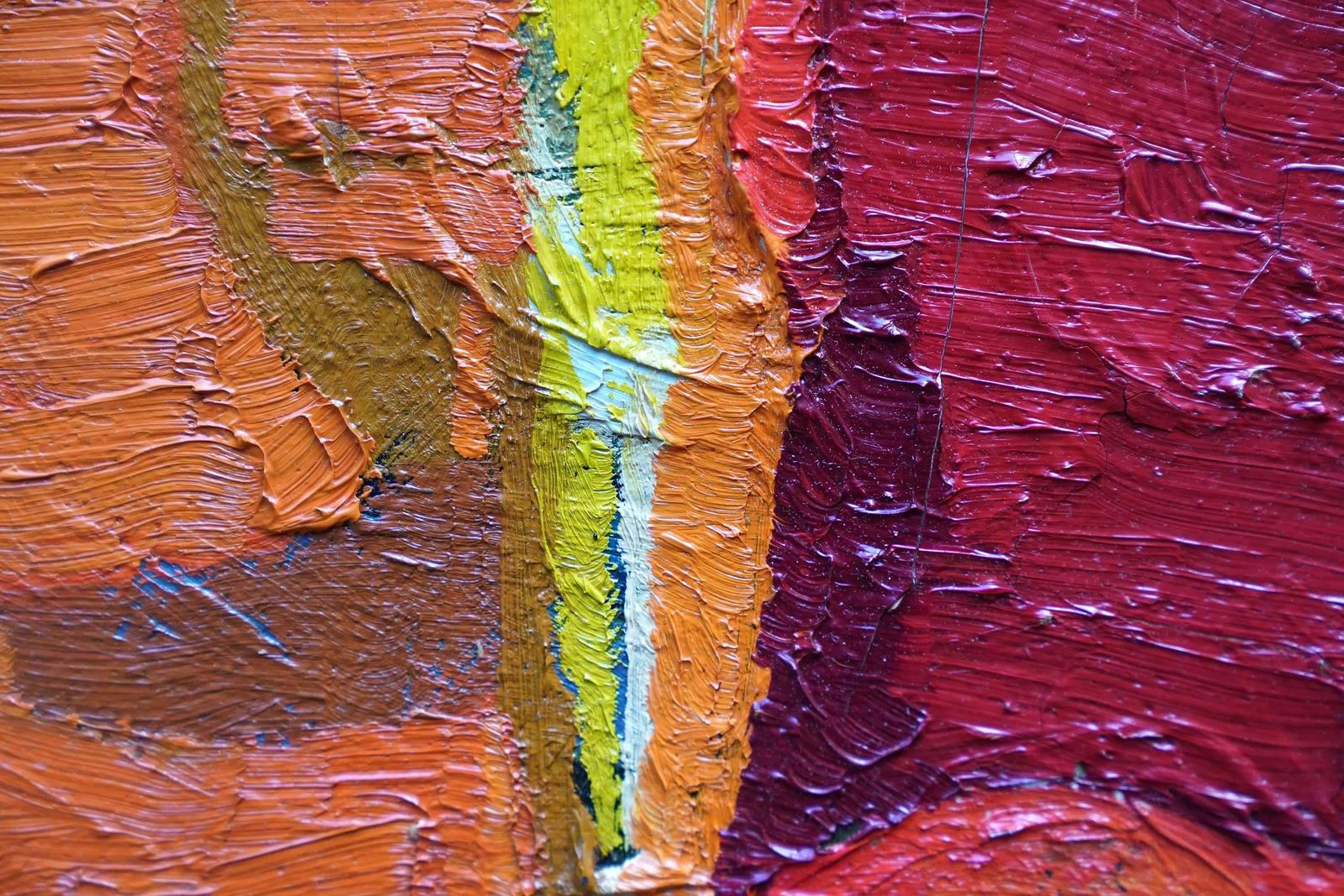 Peter L Fieldred On Orange And Green Abstract Landscape   British Fifties Art Oil Paintingcirca 1955 photo Art