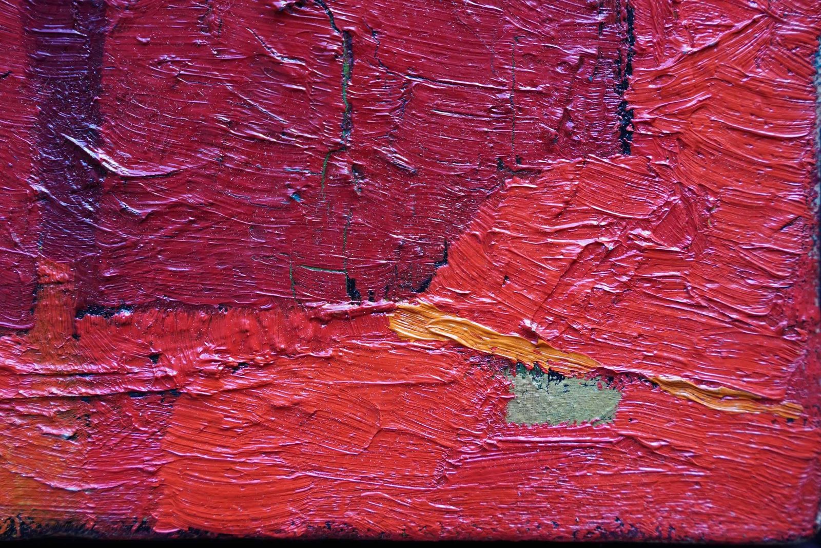Peter L Fieldred On Orange And Green Abstract Landscape   British Fifties Art Oil Paintingcirca 1955 photo buy