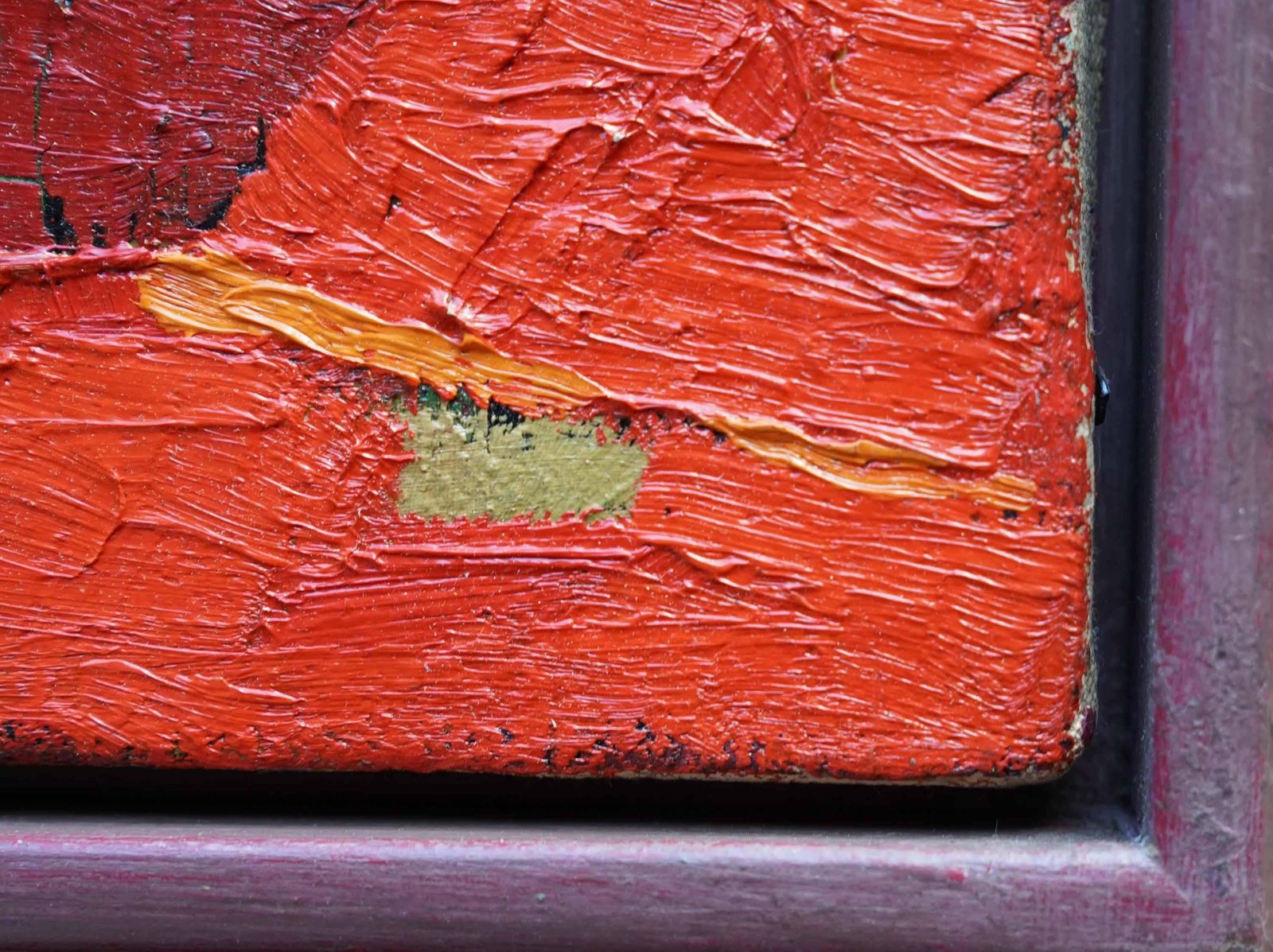 Art Peter L Fieldred On Orange And Green Abstract Landscape   British Fifties Art Oil Paintingcirca 1955 photo