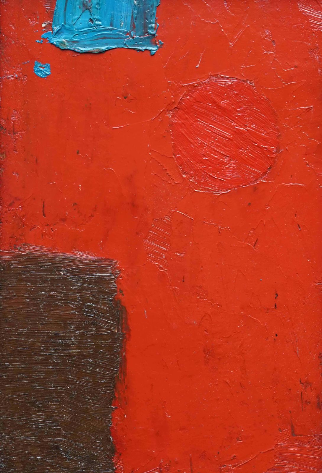 Peter L Fieldblue Brown Shapes On Red Abstract   British Fifties Abstract Art Oil Paintingcirca 1955 photo furniture