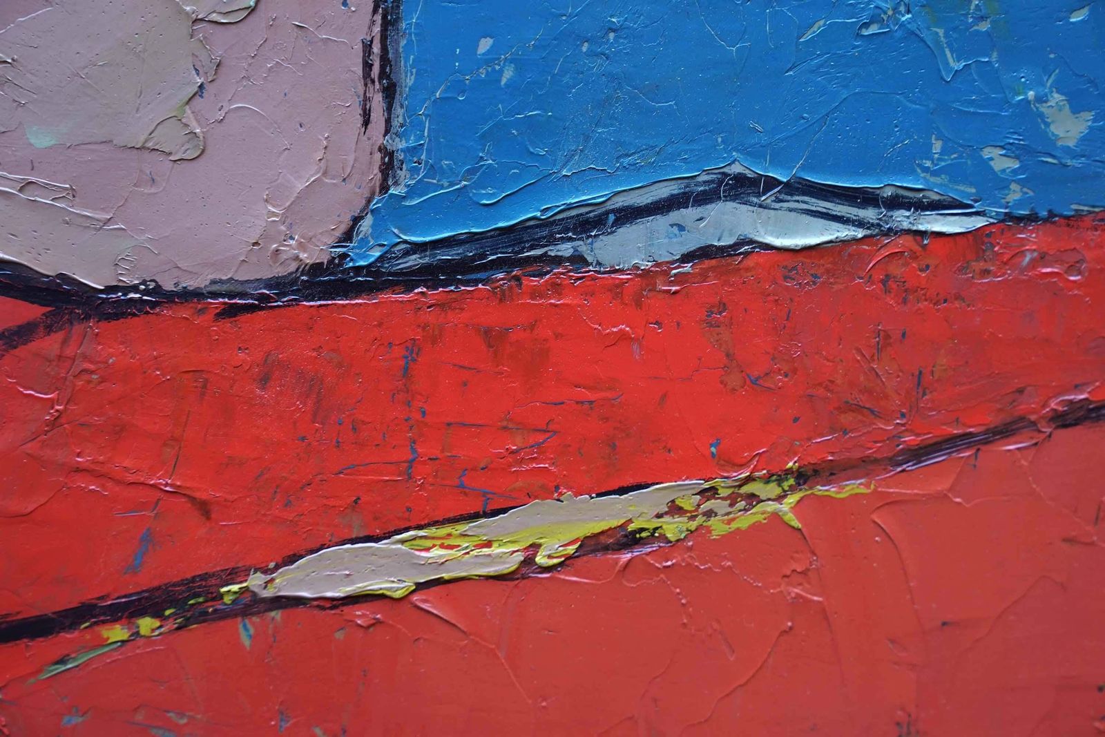 Peter L Fieldabstract Red On Blue Landscape   British Fifties Abstract Art Oil Paintingcirca 1955 photo buy