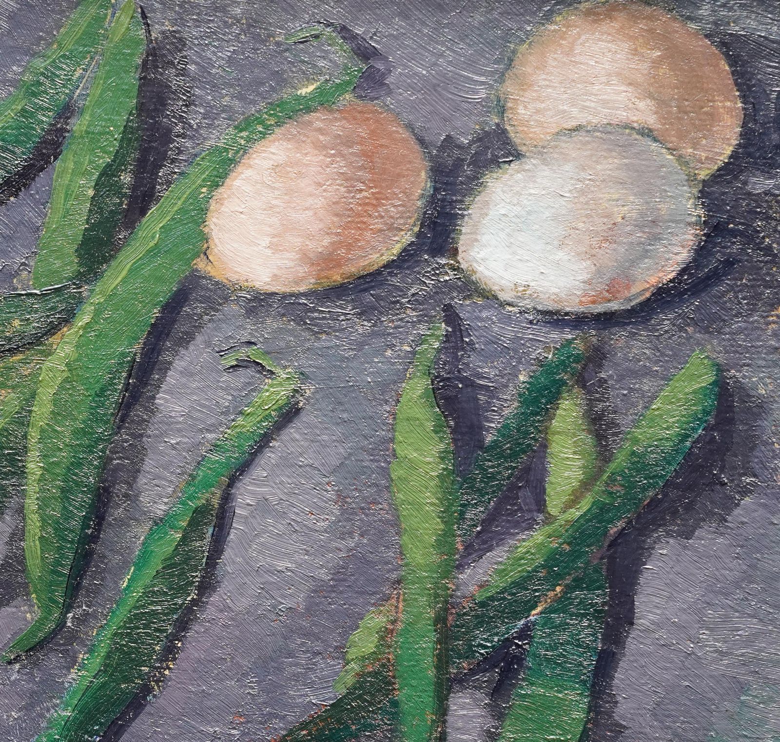 Peter L Fieldstill Life Of Beans And Eggs   British 50's Post Impressionist Art Oil Paintingcirca 1955 photo for sale