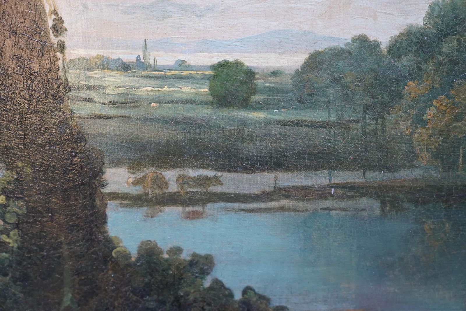 16316.0 Lovers In Landscape   British 18th Century Old Master Pastoral Art Oil Paintingcirca 1750 photo