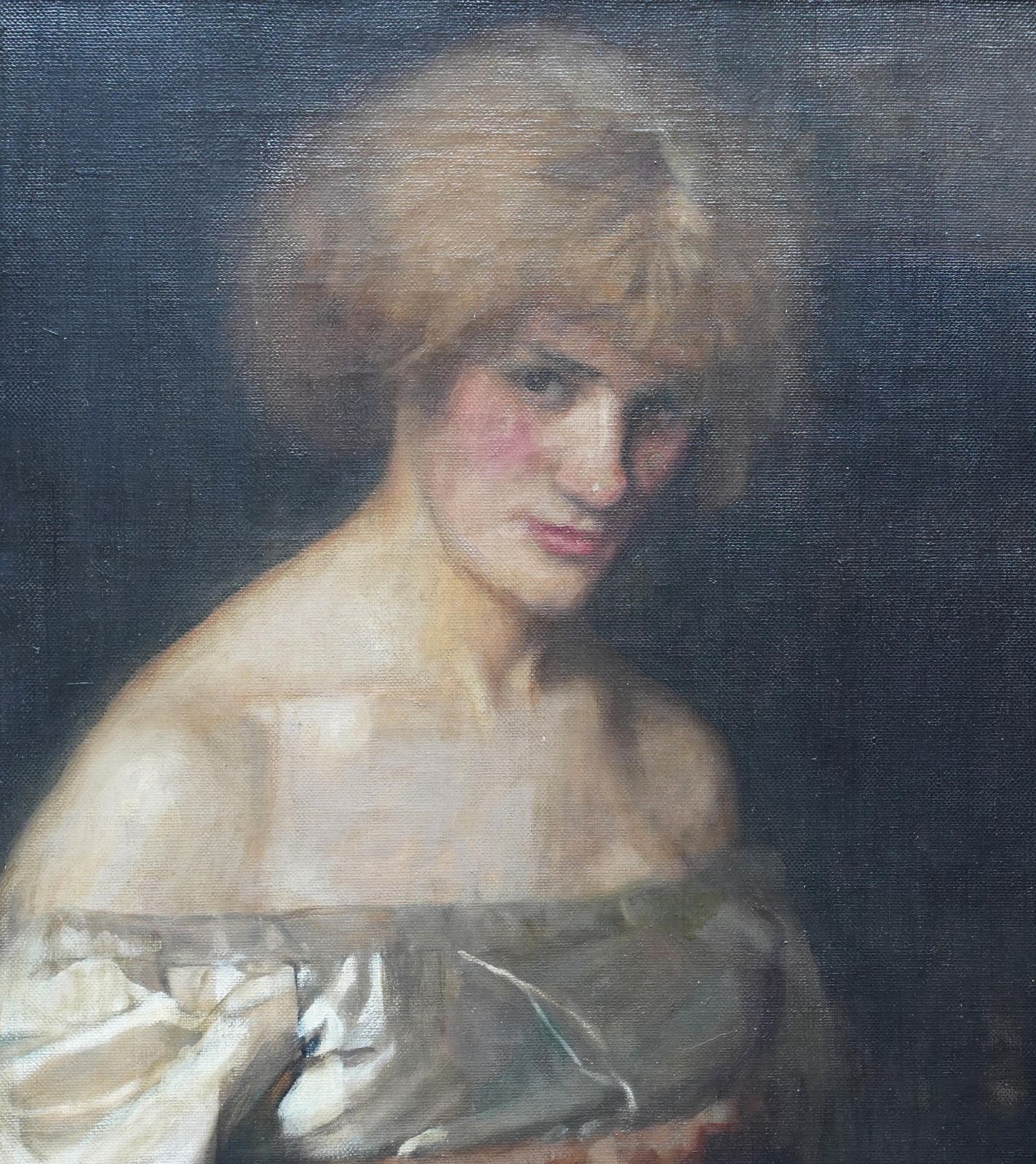 Portrait Of A Lady In Pink   Victorian Impressionist Art Female Oil Paintingcirca 1890 photo for sale