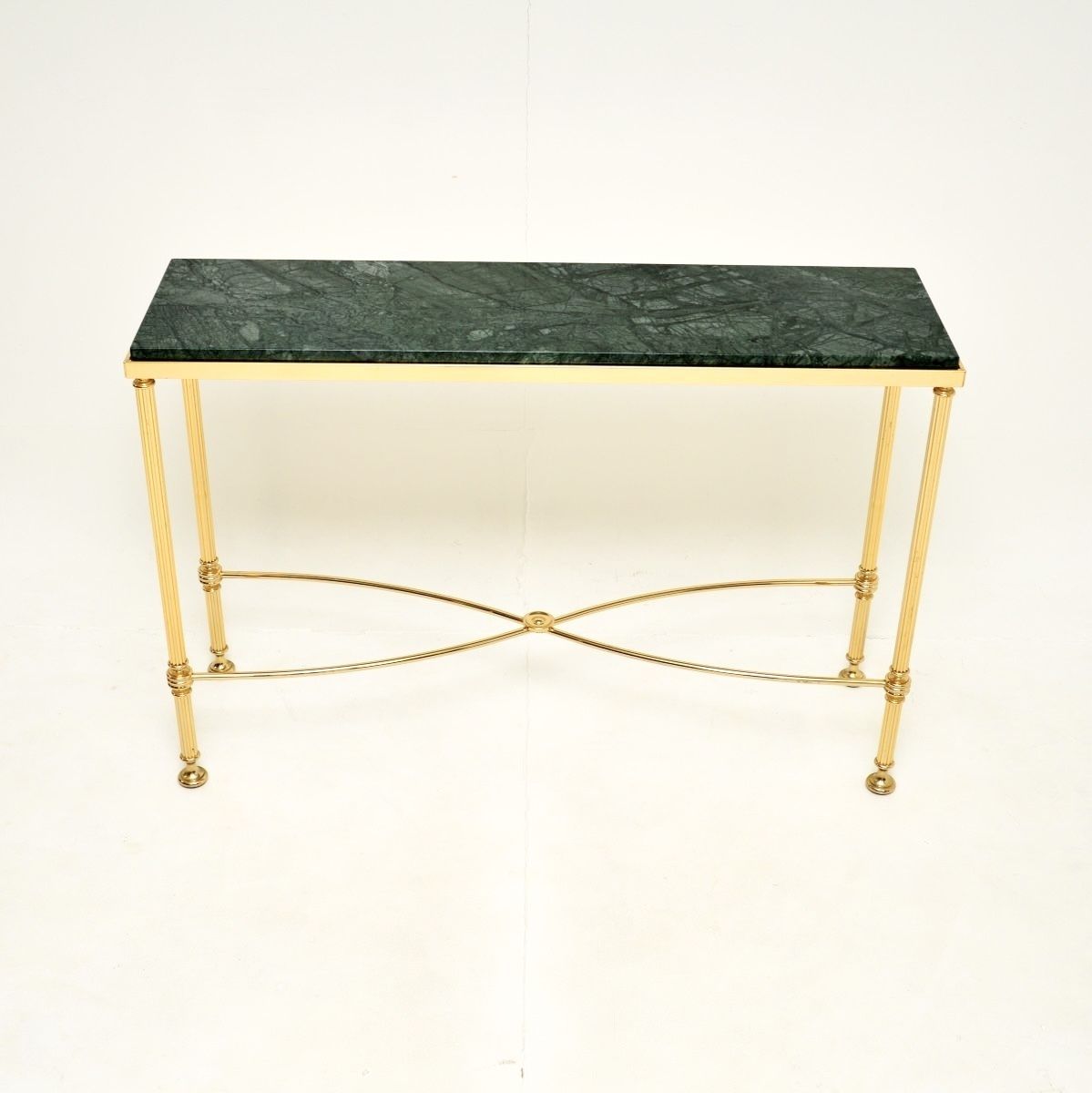 Vintage French Brass And Marble Console Table photo furniture