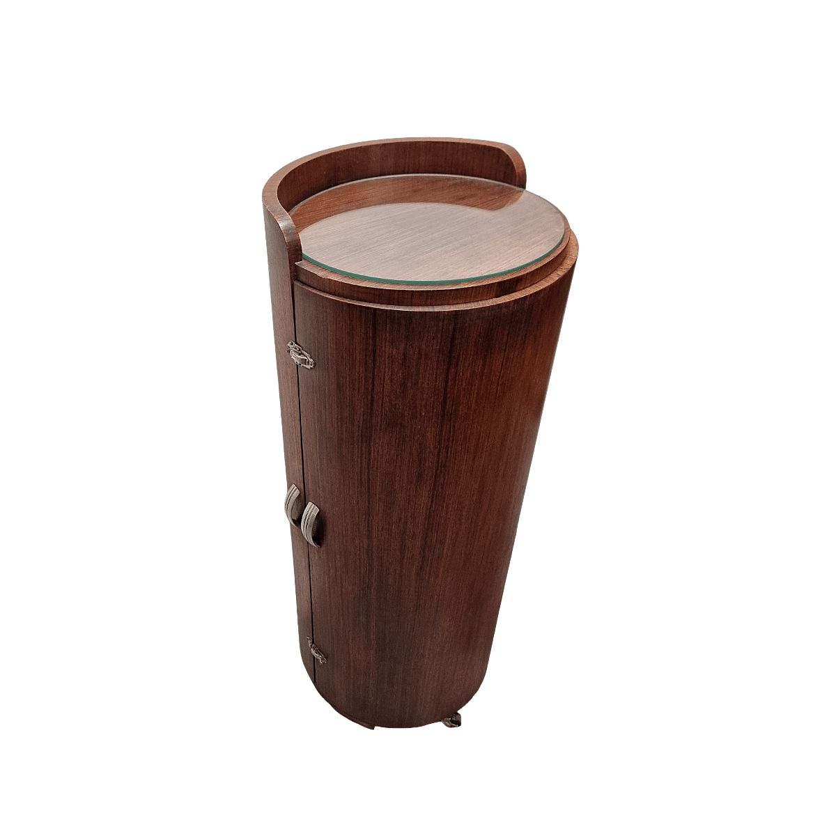 French Art Deco Mahogany Round Bar Furniture, 1920/30s photo vinterior