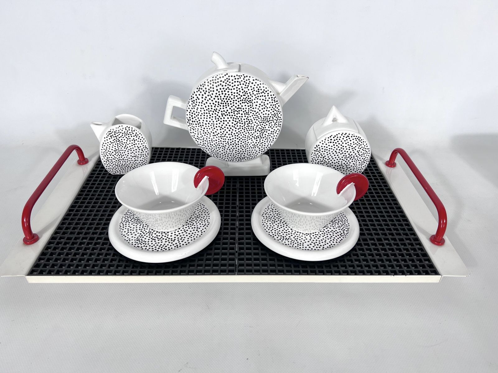 Home Decor Ceramic Tea Set By Mas For Memphis Milano, 1980s, Set Of 7 photo