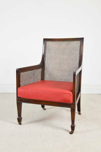 Late Victorian Bergere Library Chair photo for sale