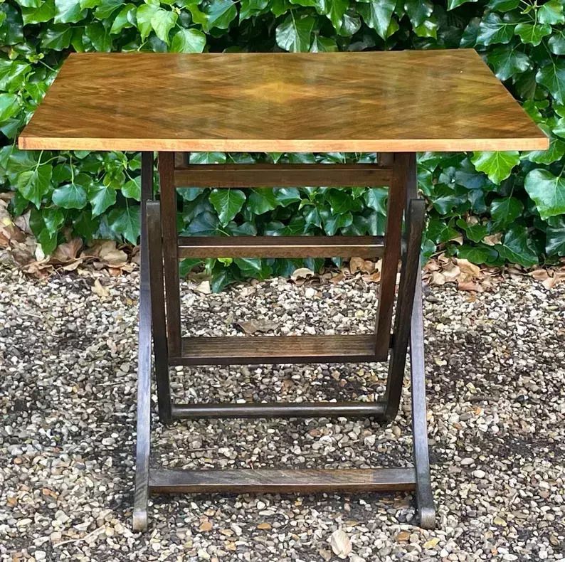 Vintage Meredew Walnut Folding Occasional Table photo for sale